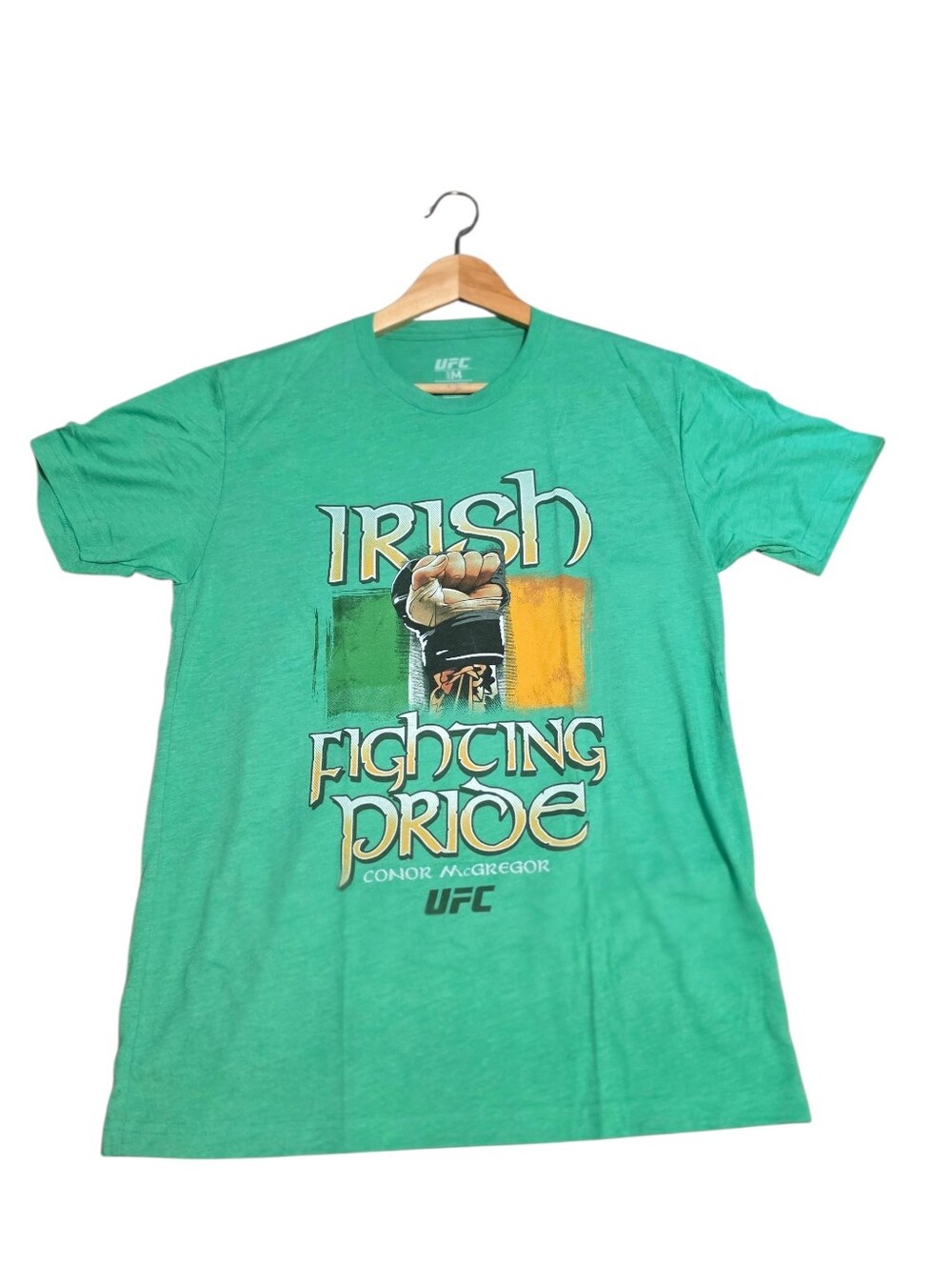 UFC VIntage "Irish Fighting Pride" Conor McGregor Graphic Green T-shirt Sz M EUC